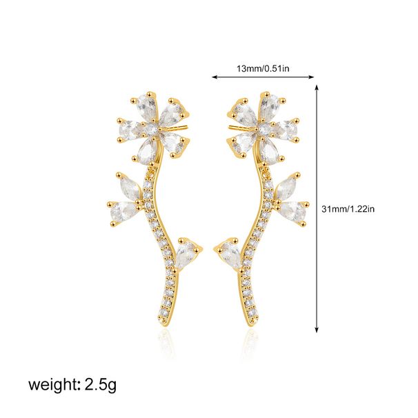 Unisex Colored Zircon Earrings Versatile Ice Flower Earrings Niche Full Zircon Earrings_ipsvogv.com