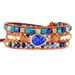 Popular Elements Hot Selling Blue Gold Emperor Stone Multi-layer Winding Woven Cowhide Rope Bracelet_ipsvogv.com
