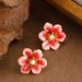 French Antique Style Diamond Studded Drip Oil Enamel Glaze Three-dimensional Flower For Women With A Niche Design,_ipsvogv.com