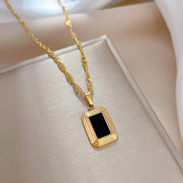 【 Full Body Titanium Steel 】 Cool And Cool Style Square Personality Minimalist. True Gold Necklace In The Furnace._ipsvogv.com