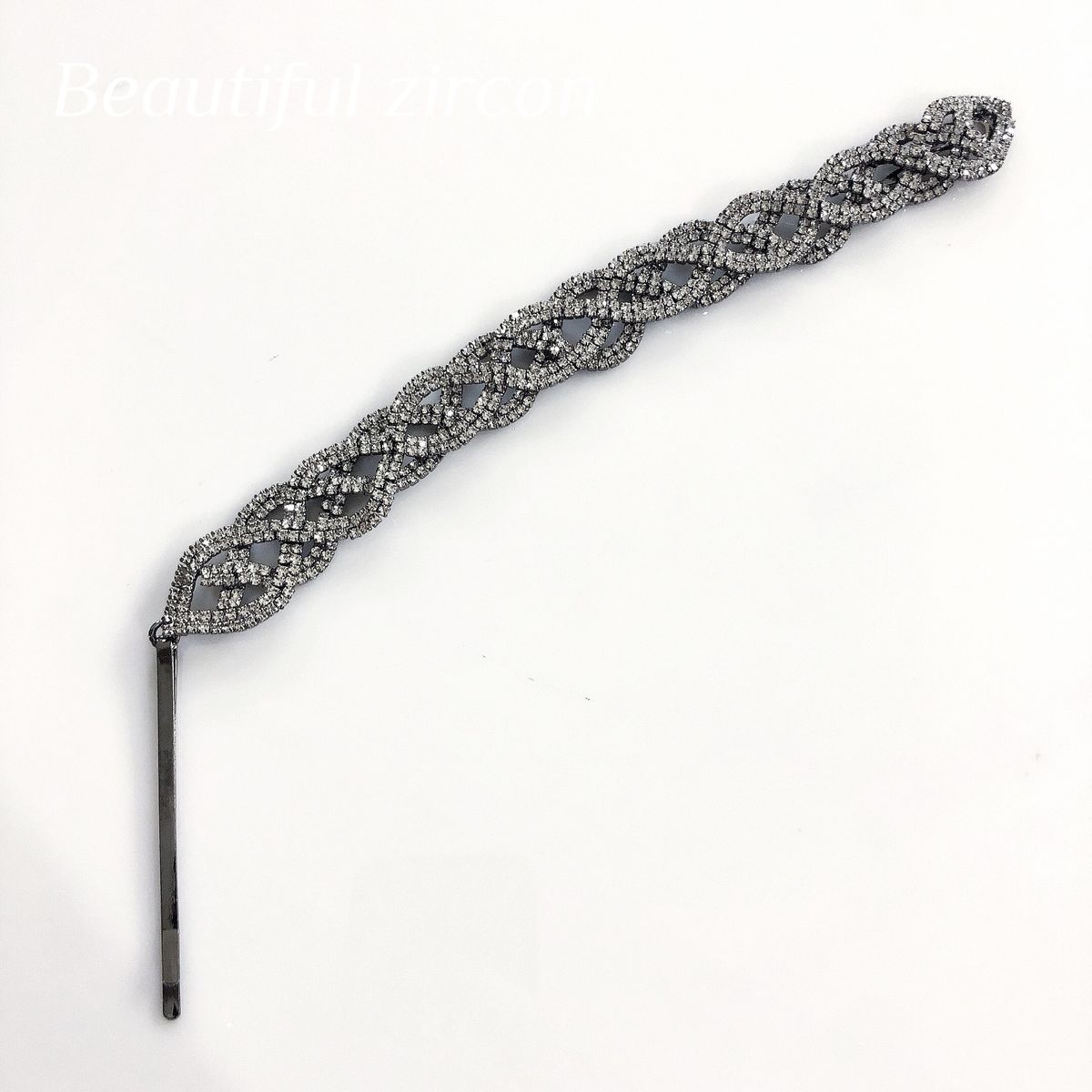 Fashionable trendy rhinestone dreadlocks headband trendy ladies hip hop personality braided rhinestone hairpin Head_ipsvogv.com