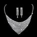 Brilliant Full Diamond Zircon Water Drop Necklace Earrings Bridal Wedding Shooting Jewelry Set_ipsvogv.com