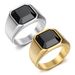 New Jewelry INS Simple Style Titanium Steel Men's Smooth Black Ring_ipsvogv.com
