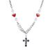 Three Color Gradient Full Diamond Love Color Matching Cross Pendant Hip Hop National Trend Neutral Necklace Can Be Worn By Men And Women_ipsvogv.com