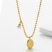 French Minimalist Small Gold Bean Pearl Necklace Label Pendant Collarbone Versatile Temperament Short Round Bead Sweater_ipsvogv.com