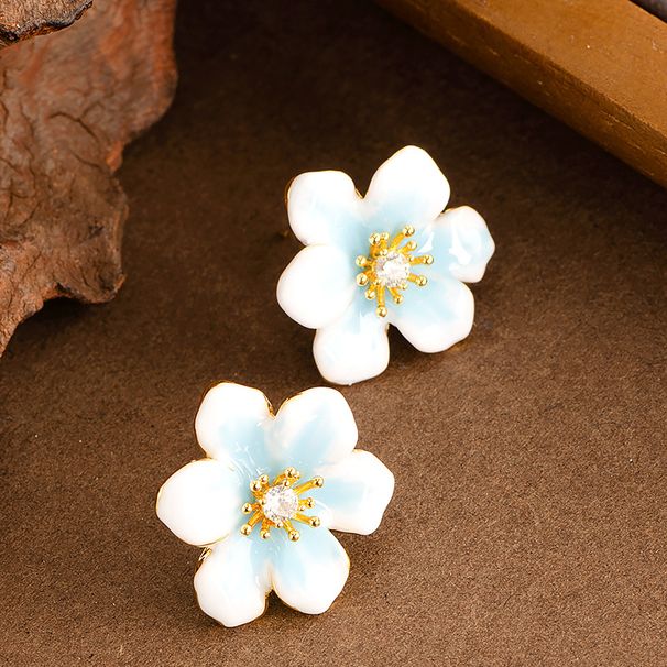 French Antique Style Diamond Studded Drip Oil Enamel Glaze Three-dimensional Flower For Women With A Niche Design,_ipsvogv.com