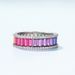 Rainbow zircon ring men and women S925 single row surrounded by colored gemstone ring fashion personality_ipsvogv.com