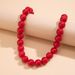 Exaggerated Colored Acrylic For Women's Fashion Ins Round Bead Single-layer Collarbone Necklace_ipsvogv.com