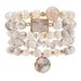 Bohemian Stacking Style Natural Stone Obsidian White Turquoise Crystal Bud Mix_ipsvogv.com
