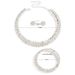 New Bride Luxurious Women's Double Row Large Mercury Color Choker Bracelet Earrings 3-Piece Set_ipsvogv.com