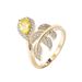 Baolai Xing Light Luxury Jewelry High Grade Zircon For Women's Instagram Fashion Super Sparkling Leaf Row Diamond Ring_ipsvogv.com