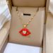 Flame 【 】 Red Lips Zircon Light Luxury Charm Gorgeous Full Diamond Necklace Women's Versatile Clavicle Titanium Steel 【 】_ipsvogv.com