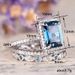 Cao Shi's New Engagement Set Of Three Rings, And Fashionable Large Rectangular Women's Ring With Fresh Hand Accessories_ipsvogv.com