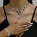 Women’s Jewelry Set Fashion New Shiny Diamond Inlaid Women's Wedding Accessories Necklace Earrings Bracelet Three Piece Set_ipsvogv.com